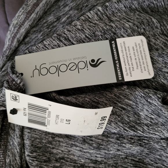 New Ideology Rapidry Performance V Neck Tee Large Grey Heathered Short Sleeve - Picture 5 of 9